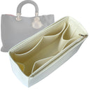 Organizer for [Diorissimo Small Bag, Dior] Tote Purse Bag Insert Liner Shaper (Felt, Full-width Zip and Open Pocket)