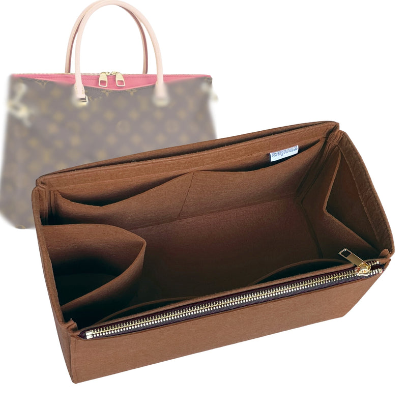 Organizer for [Pallas BB, LV] Tote Purse Bag Insert Liner Shaper (Felt, Full-width Zip and Open Pocket)