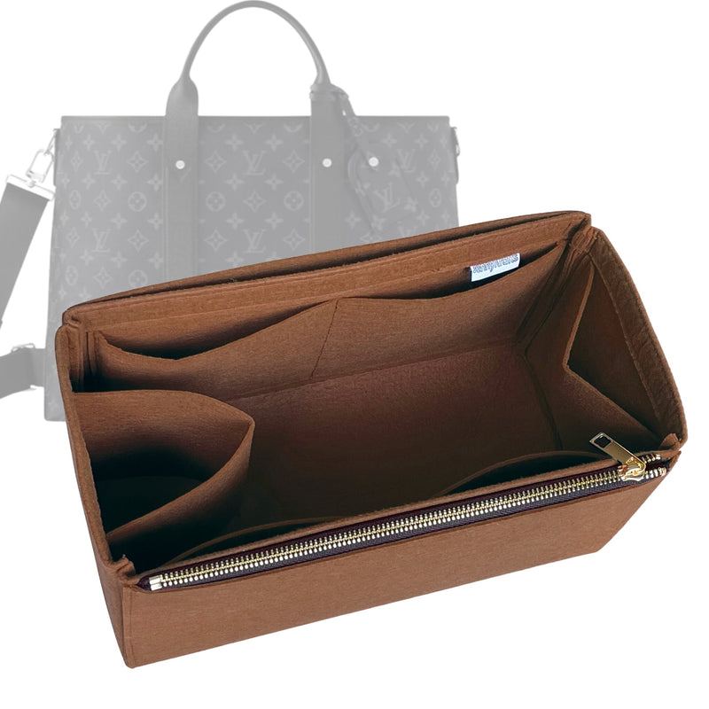 Organizer for [Weekend Tote, LV] Tote Purse Bag Insert Liner Shaper (Felt, Full-width Zip and Open Pocket)