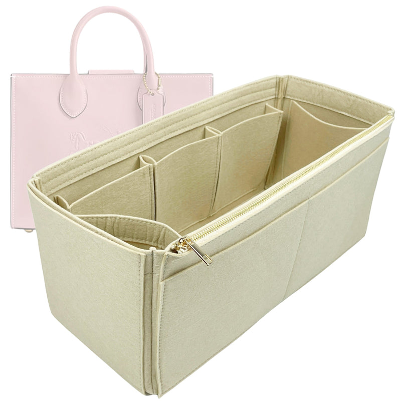 Organizer for [Ace Tote 26, Coach] Tote Purse Bag Insert Organiser Liner Shaper (Felt, Wide Open Pockets)