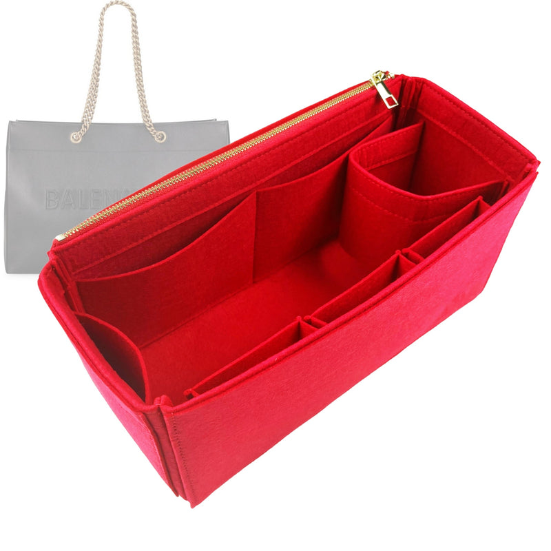 Organizer for [Large Duty Free Tote, Balenciaga] Tote Purse Bag Insert Organiser Liner Shaper (Felt, Wide Open Pockets)