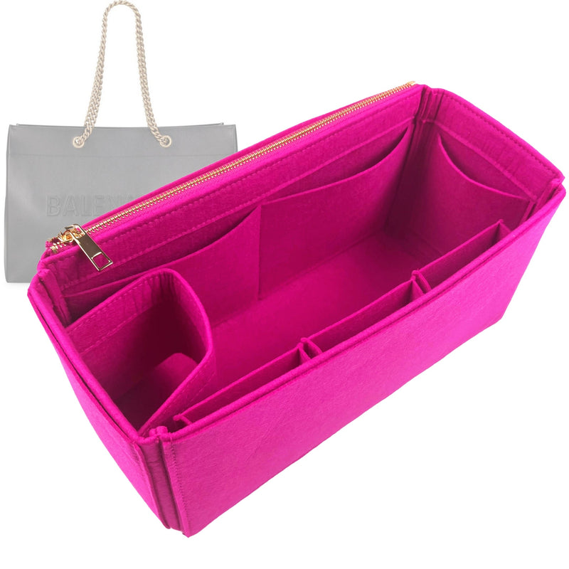 Organizer for [Medium Duty Free Tote, Balenciaga] Tote Purse Bag Insert Organiser Liner Shaper (Felt, Wide Open Pockets)