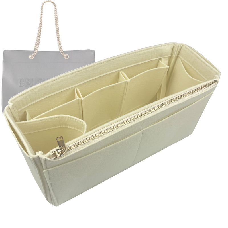 Organizer for [Small Duty Free Tote, Balenciaga] Tote Purse Bag Insert Organiser Liner Shaper (Felt, Wide Open Pockets)