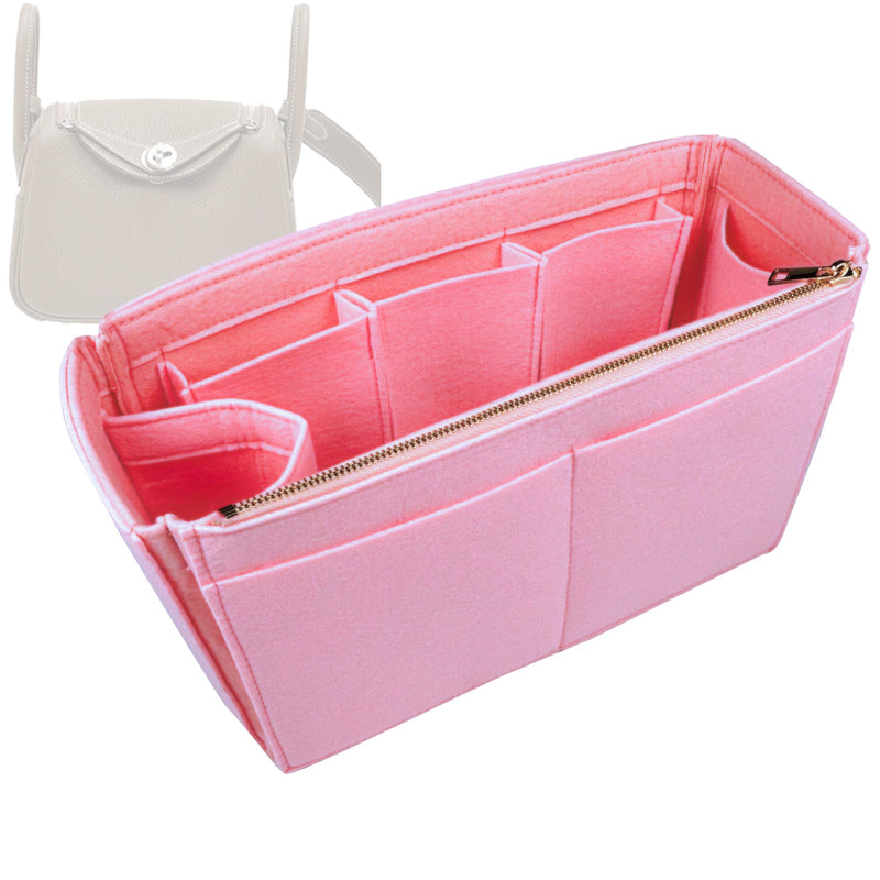 Organizer for [Lindy Mini, Hermes] Tote Purse Bag Insert Organiser Liner Shaper (Felt, Wide Open Pockets)