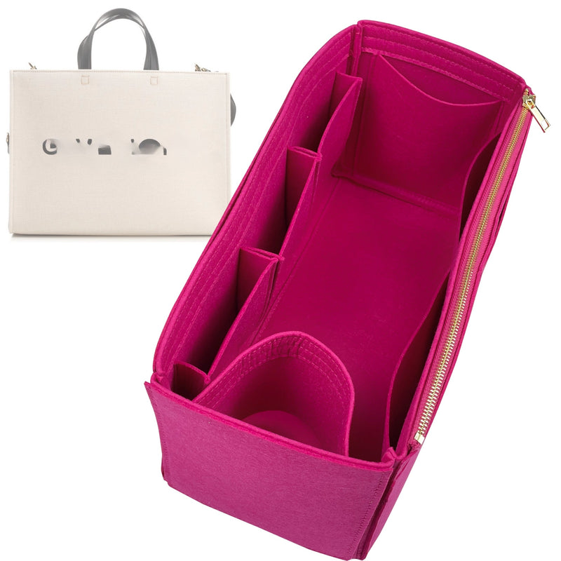 Organizer for [Mini G-Tote bag, Givenchy] Tote Purse Bag Insert Organiser Liner Shaper (Felt, Wide Open Pockets)