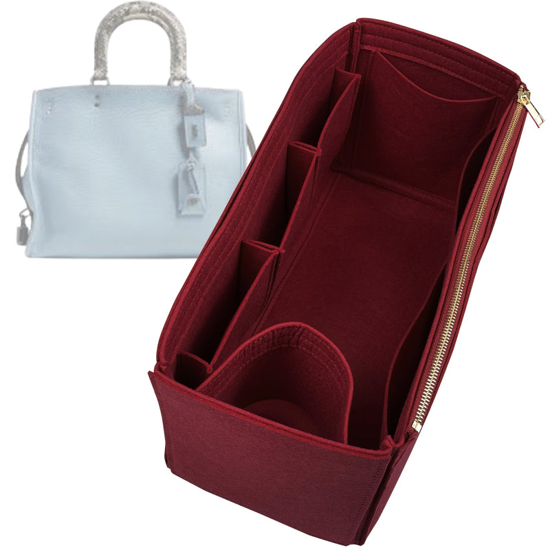 Organizer for [Rogue 12, Coach] Tote Purse Bag Insert Organiser Liner Shaper (Felt, Wide Open Pockets)