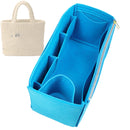 Organizer for [Medium Crochet tote bag, Prada] Tote Purse Bag Insert Organiser Liner Shaper (Felt, Wide Open Pockets)