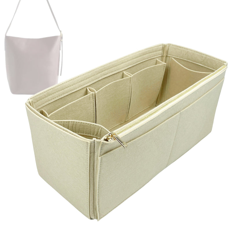 Organizer for [Essential Medium Bucket, Madewell] Tote Purse Bag Insert Organiser Liner Shaper (Felt, Wide Open Pockets)