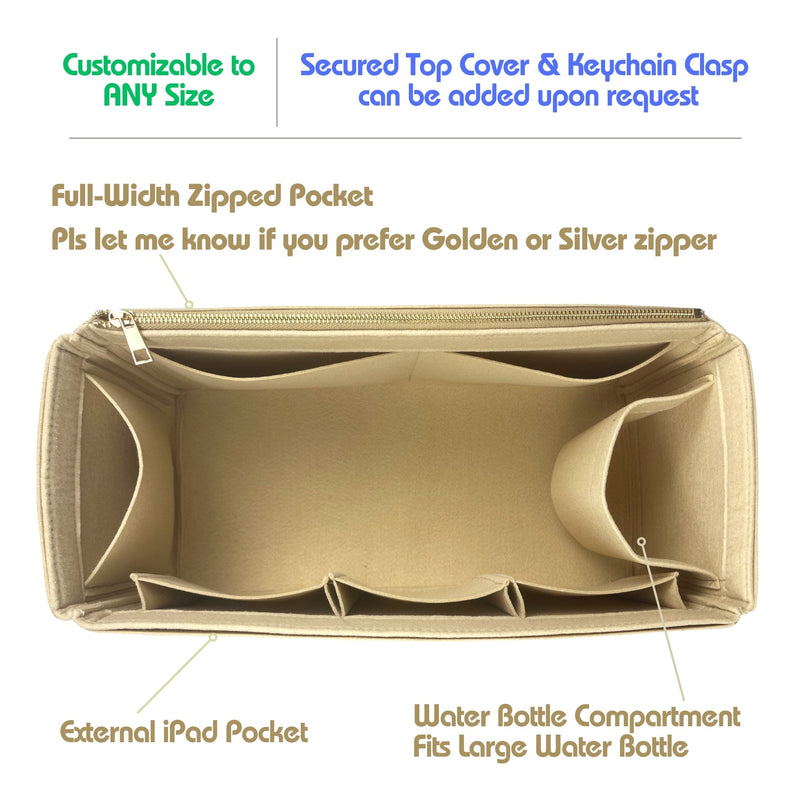 Organizer for [Sangle Bucket Small, Celine] Bag Insert (Felt, Wide Open Pockets)