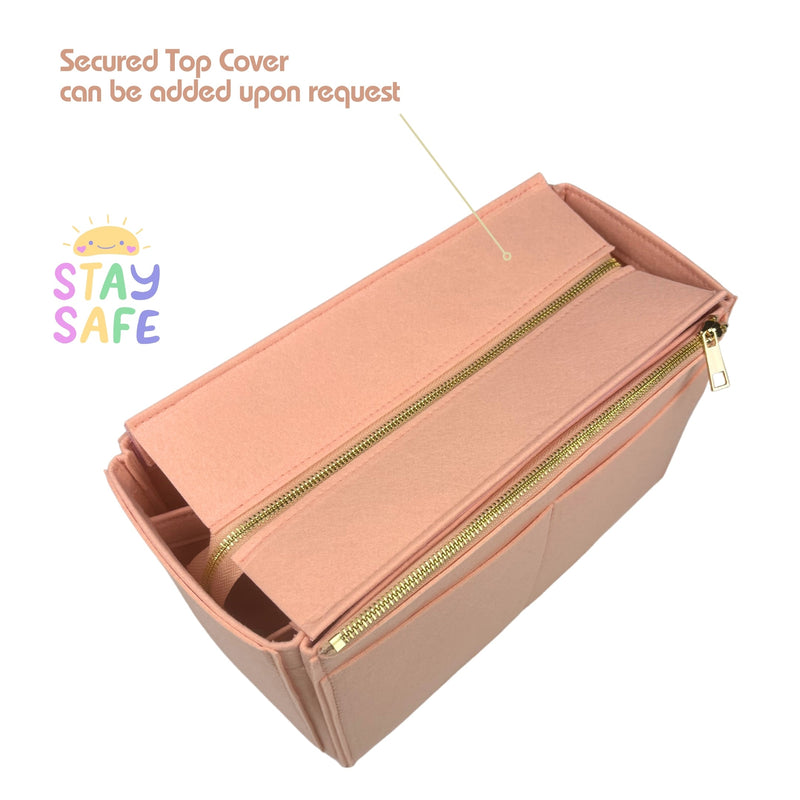 Organizer for [Bucket Bag, Mansur Gavriel] Bag Insert (Felt, Wide Open Pockets)