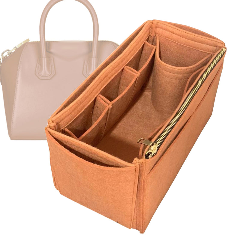 Organizer for [Small Antigona, Givenchy] Tote Purse Bag Insert Liner Shaper (Felt, Wide Open Pockets)