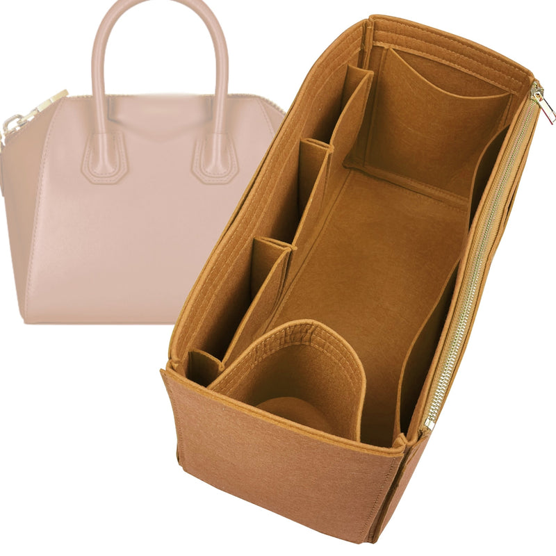 Organizer for [Mini Antigona, Givenchy] Tote Purse Bag Insert Liner Shaper (Felt, Wide Open Pockets)