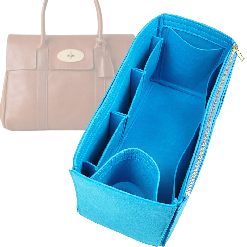 Organizer for [Micro Zipped Bayswater, Mulberry] Tote Purse Bag Insert Liner Shaper (Felt, Wide Open Pockets)