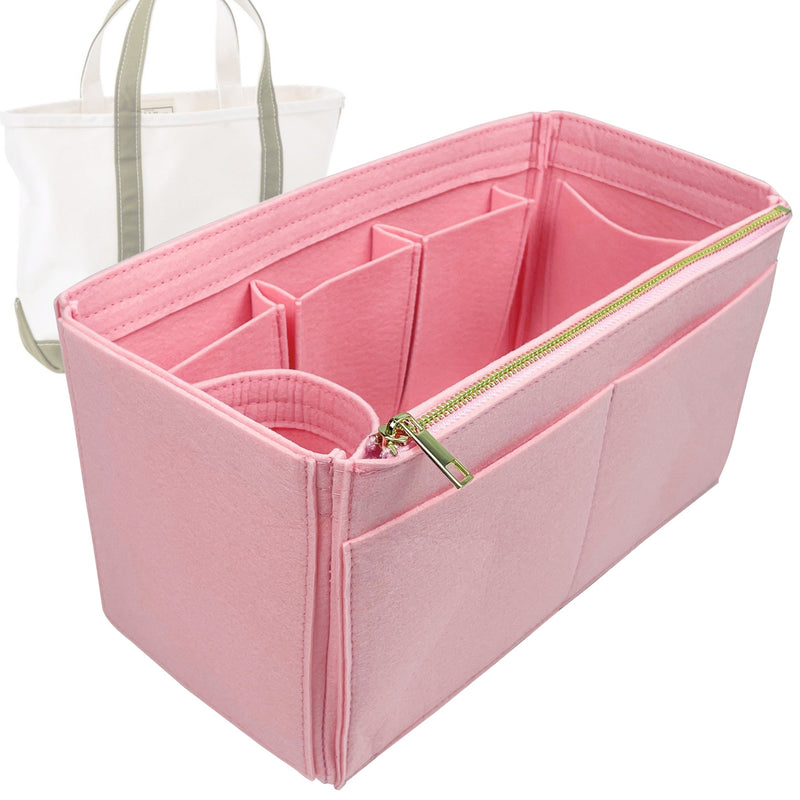 Organizer for [Boat and Tote - Medium, L.L.Bean] Tote Purse Bag Insert Liner Shaper (Felt, Wide Open Pockets)