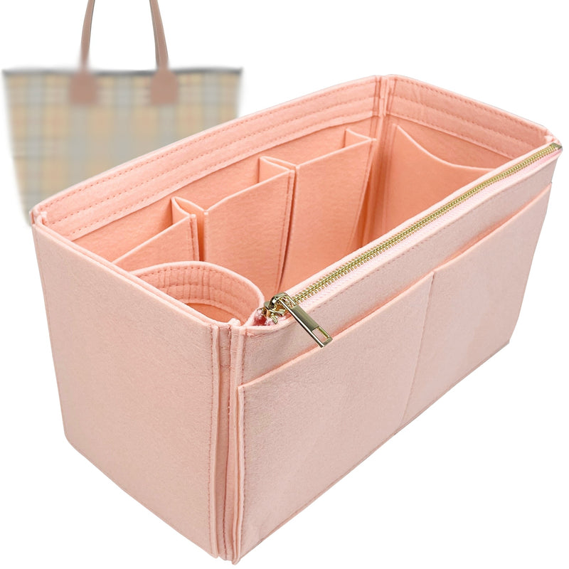 Organizer for [Medium Reversible, Burberry] Tote Purse Bag Insert Liner Shaper (Felt, Wide Open Pockets)