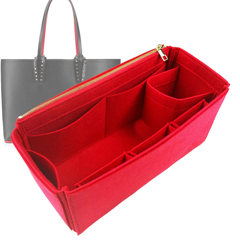 Organizer for [Cabata Tote Small, Christian Louboutin] Tote Purse Bag Insert Liner Shaper (Felt, Wide Open Pockets)