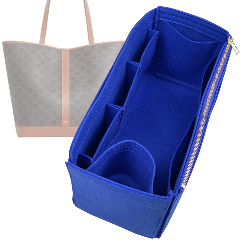 Organizer for [Small Cabas, Celine] Tote Purse Bag Insert Liner Shaper (Felt, Wide Open Pockets)