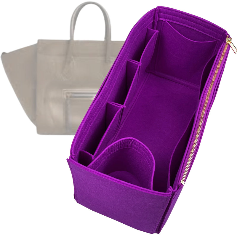 Organizer for [Large Cabas Phantom, Celine] Tote Purse Bag Insert Liner Shaper (Felt, Wide Open Pockets)