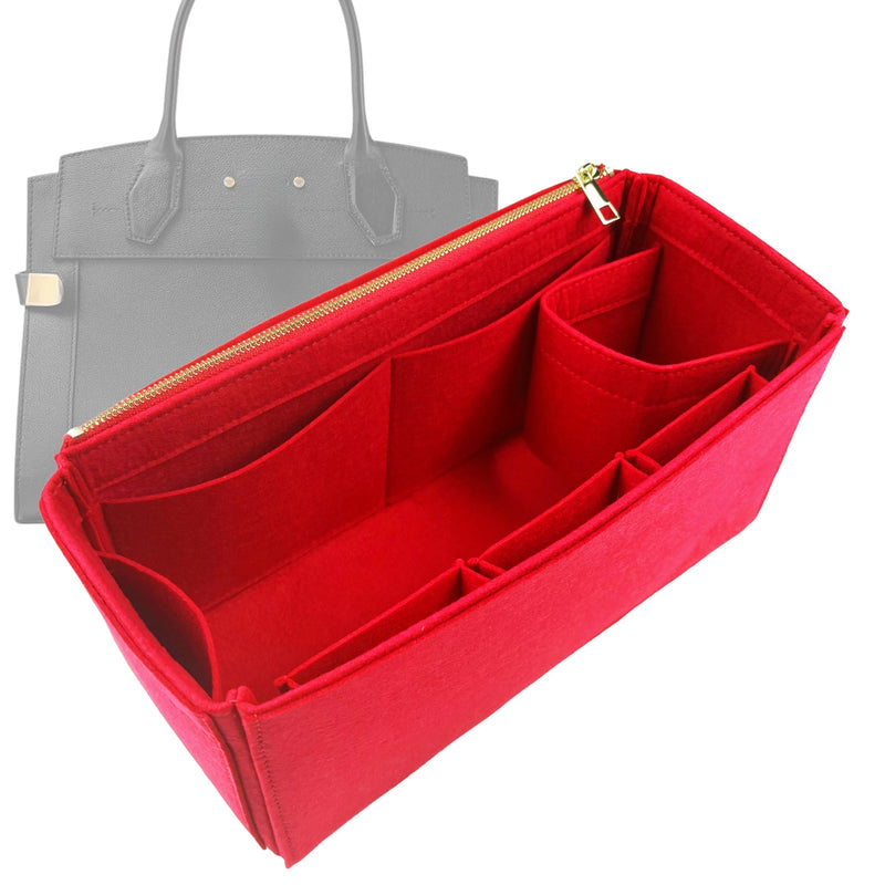 Organizer for [City Steamer XXL, LV] Tote Purse Bag Insert Liner Shaper (Felt, Wide Open Pockets)