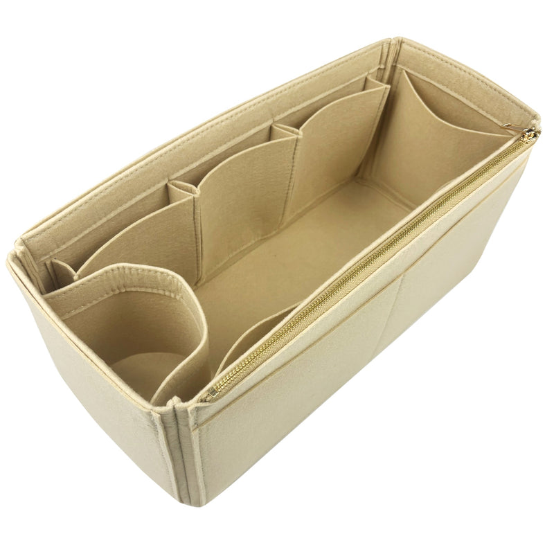 Organizer for [Small Font Tote in raffia, Loewe] Bag Insert (Felt, Wide Open Pockets)