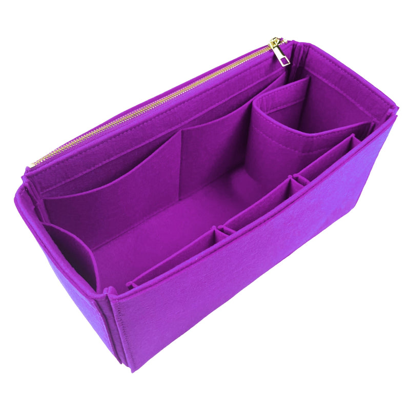 Organizer for [Cara Medium, Mulberry] Bag Insert (Felt, Wide Open Pockets)