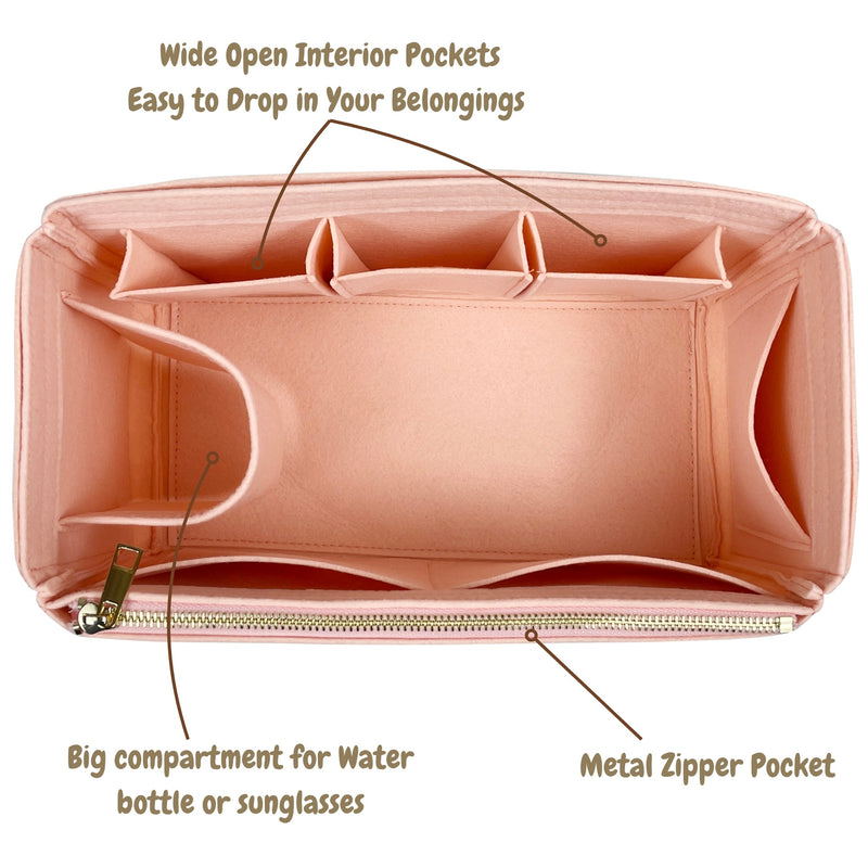 Organizer for [Mini Caro Bucket Bag, Dior] Bag Insert (Felt, Wide Open Pockets)