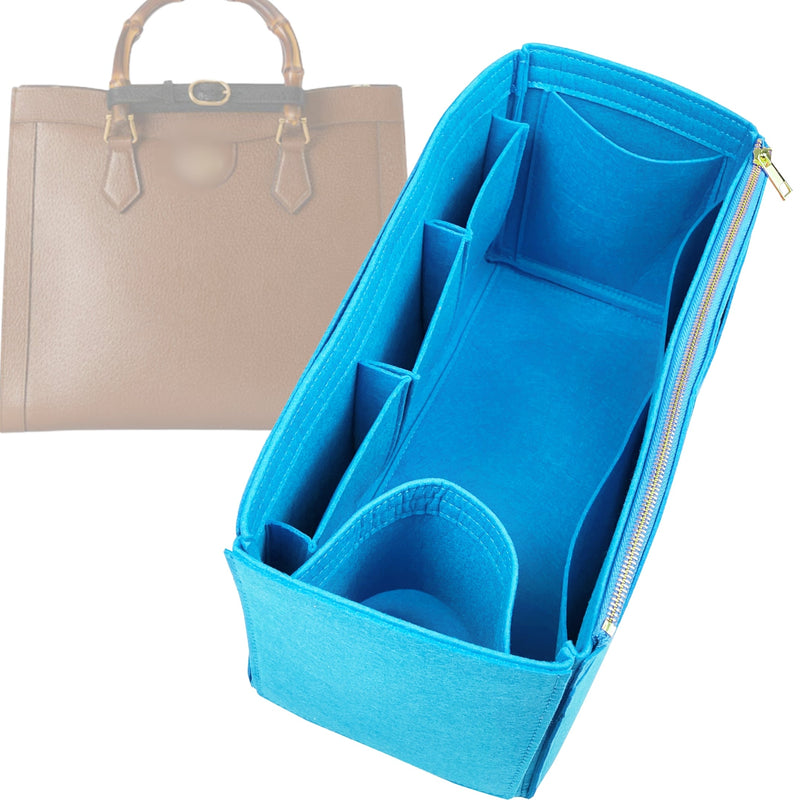 Organizer for [Diana Small Tote, Gucci] Tote Purse Bag Insert Liner Shaper (Felt, Wide Open Pockets)