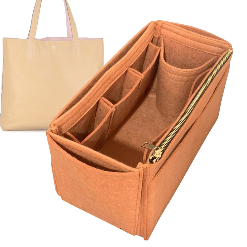 Organizer for [Double Sens 45, Hermes] Tote Purse Bag Insert Liner Shaper (Felt, Wide Open Pockets)