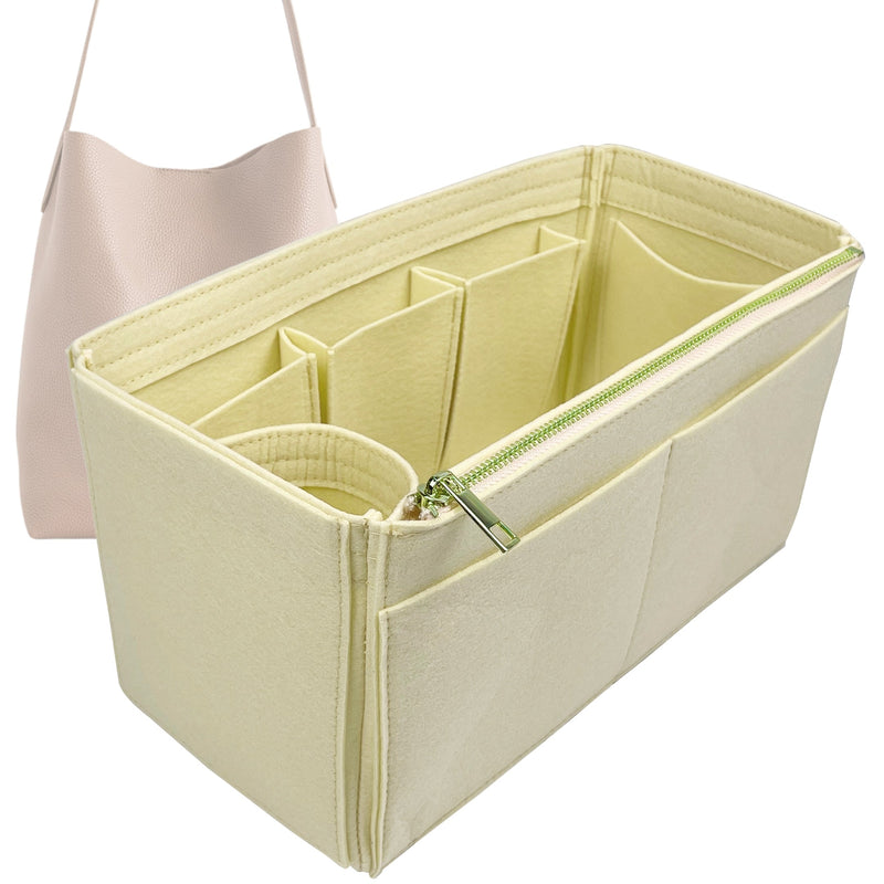 Organizer for [Mini Everyday Cabas, Mansur Gavriel] Tote Purse Bag Insert Liner Shaper (Felt, Wide Open Pockets)
