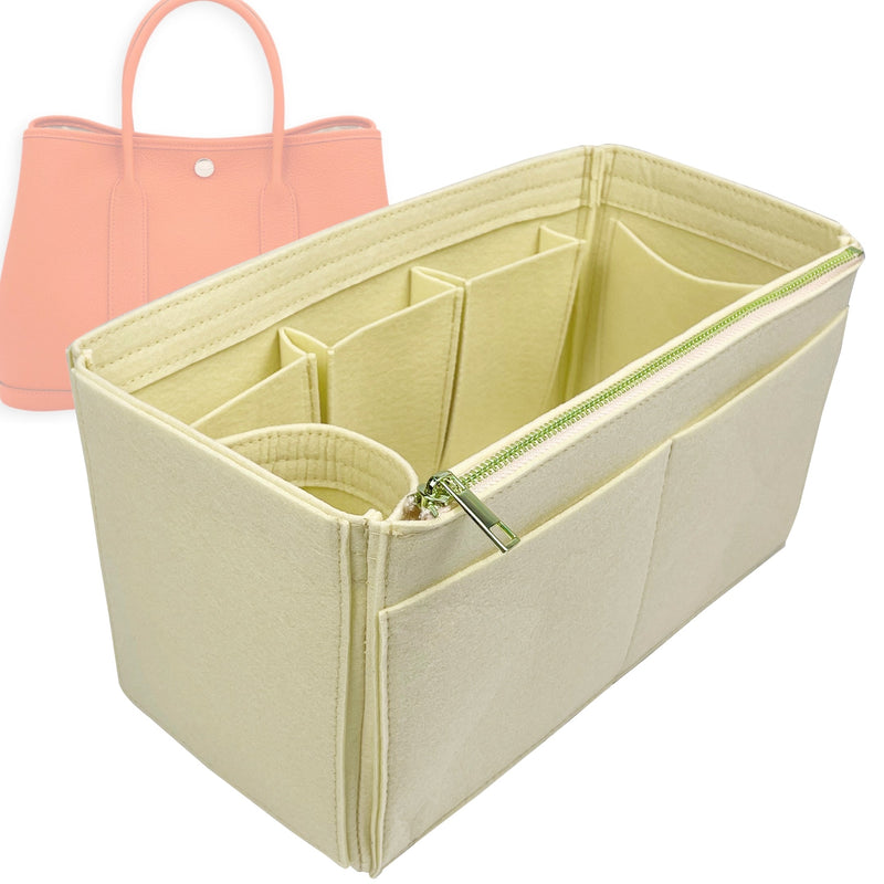 Organizer for [Garden Party 36, Hermes] Tote Purse Bag Insert Liner Shaper (Felt, Wide Open Pockets)
