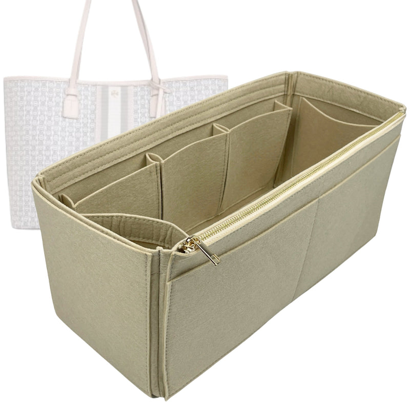 Organizer for [Gemini Link Large, Tory Burch] Tote Purse Bag Insert Liner Shaper (Felt, Wide Open Pockets)