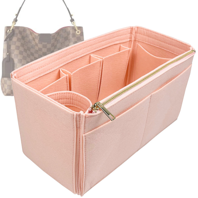 Organizer for [Graceful PM (Small), LV] Tote Purse Bag Insert Liner Shaper (Felt, Wide Open Pockets)