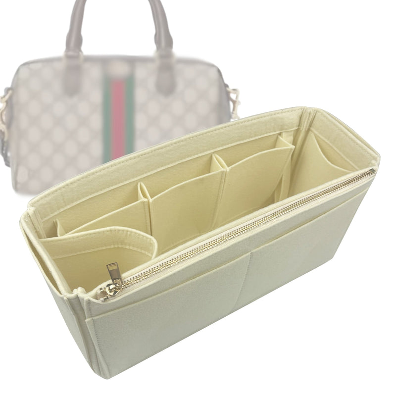 Organizer for [Micro Guccissima Boston bag, Gucci] Tote Purse Bag Insert Liner Shaper (Felt, Wide Open Pockets)