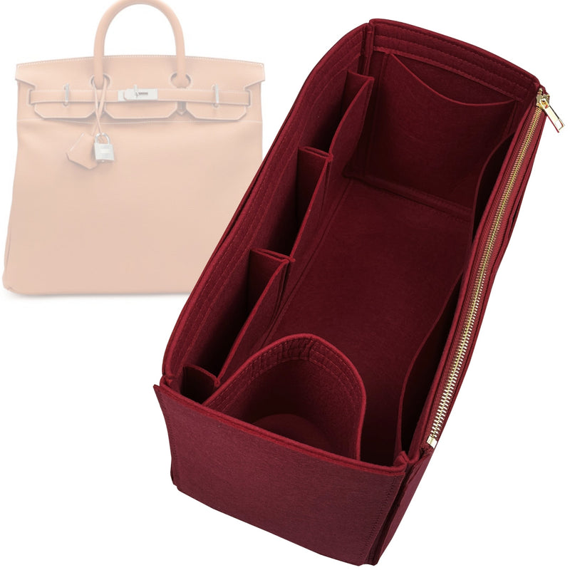 Organizer for [HAC 27, Hermes] Tote Purse Bag Insert Liner Shaper (Felt, Wide Open Pockets)