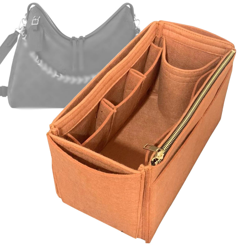 Organizer for [Hand It All MM, LV] Tote Purse Bag Insert Liner Shaper (Felt, Wide Open Pockets)