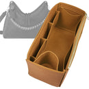 Organizer for [Hand It All MM, LV] Tote Purse Bag Insert Liner Shaper (Felt, Wide Open Pockets)