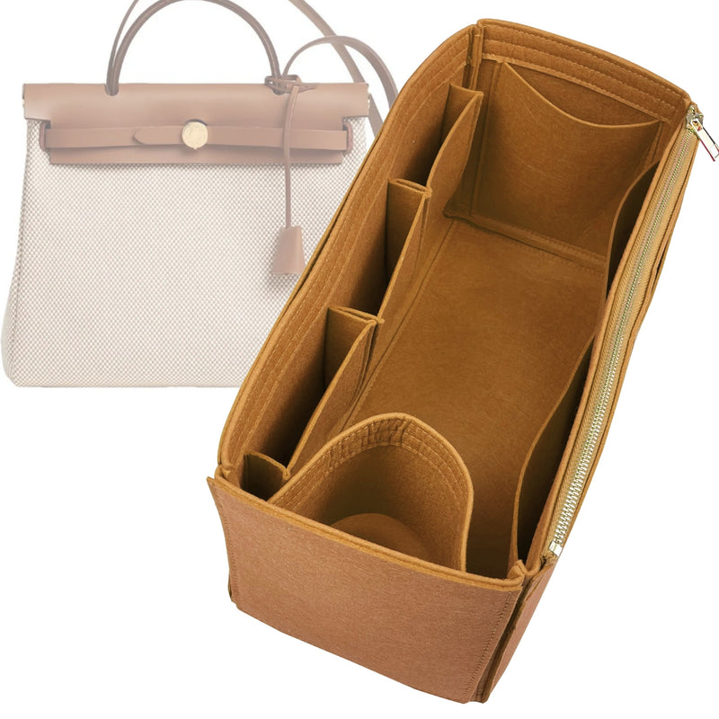 Organizer for [Herbag Messenger 39, Hermes] Tote Purse Bag Insert Liner Shaper (Felt, Wide Open Pockets)