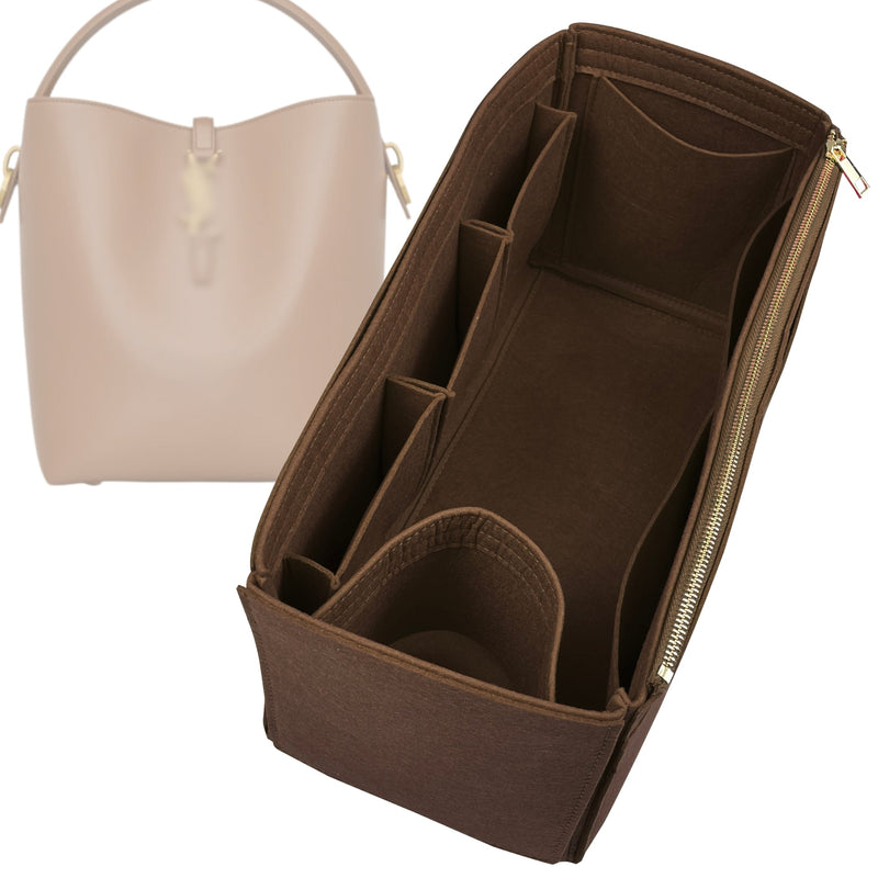 Organizer for [LE 37 in shiny leather, Saint Laurent (YSL)] Tote Purse Bag Insert Liner Shaper (Felt, Wide Open Pockets)