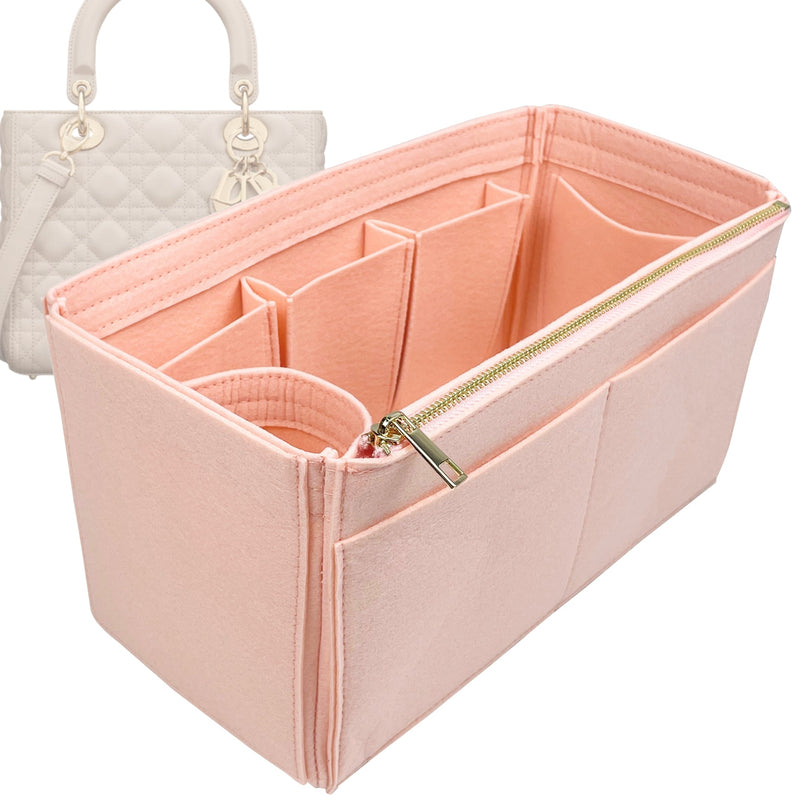 Organizer for [Lady Dior Medium, Dior] Tote Purse Bag Insert Liner Shaper (Felt, Wide Open Pockets)