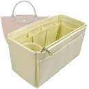 Organizer for [Le Pliage N閼煎嵀 Top Handle Small, Longchamp] Tote Purse Bag Insert Liner Shaper (Felt, Wide Open Pockets)
