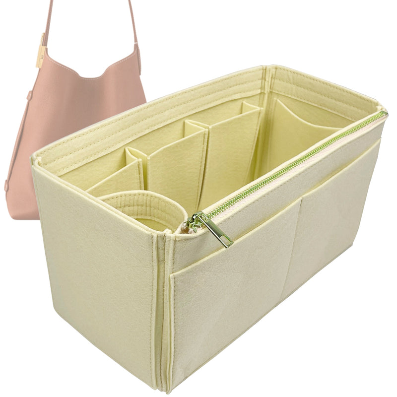 Organizer for [Low Key Hobo PM (Small), LV] Tote Purse Bag Insert Liner Shaper (Felt, Wide Open Pockets)
