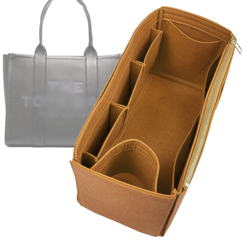 Organizer for [Medium Tote, Marc Jacobs] Tote Purse Bag Insert Liner Shaper (Felt, Wide Open Pockets)