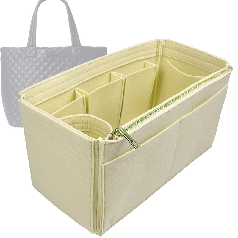 Organizer for [Large Metro Tote, MZ Wallace] Tote Purse Bag Insert Liner Shaper (Felt, Wide Open Pockets)
