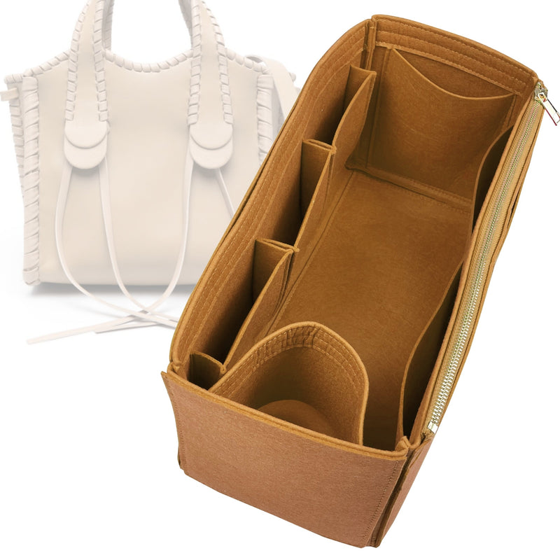 Organizer for [Medium Mony tote, Chloe] Tote Purse Bag Insert Liner Shaper (Felt, Wide Open Pockets)