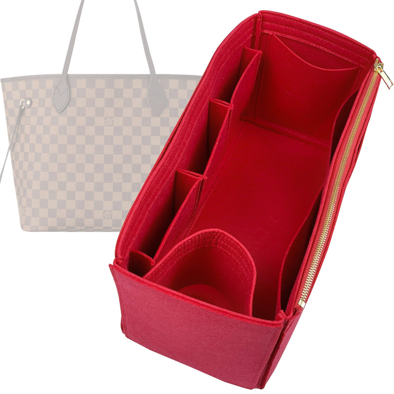 Organizer for [Neverfull MM (Medium), LV] Tote Purse Bag Insert Liner Shaper (Felt, Wide Open Pockets)
