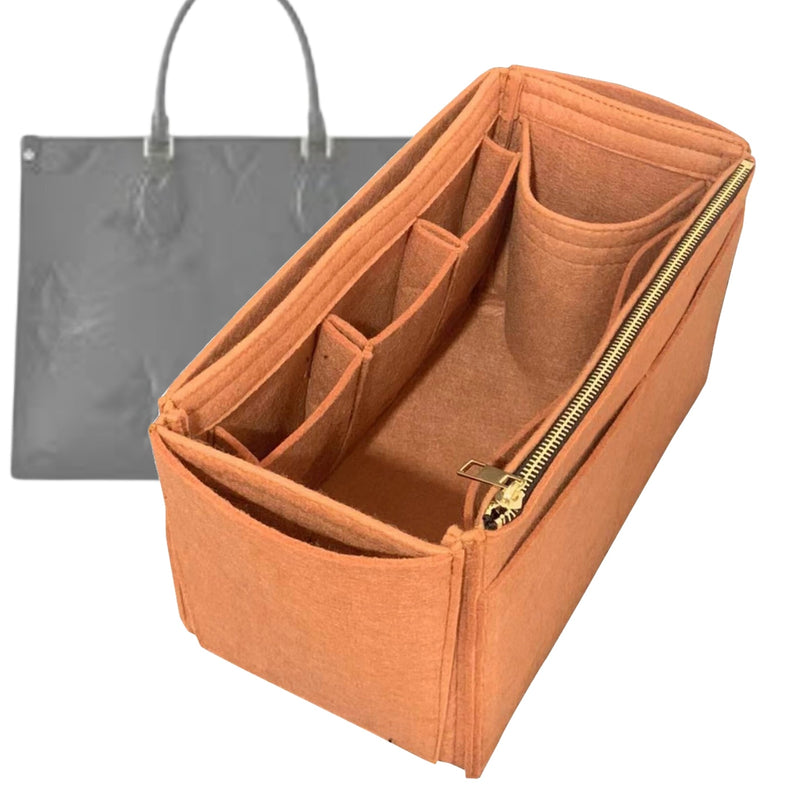 Organizer for [OnTheGo GM (Large), LV] Tote Purse Bag Insert Liner Shaper (Felt, Wide Open Pockets)