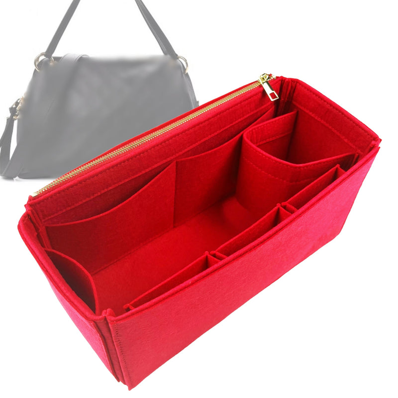 Organizer for [Ponthieu MM (Medium), LV] Tote Purse Bag Insert Liner Shaper (Felt, Wide Open Pockets)