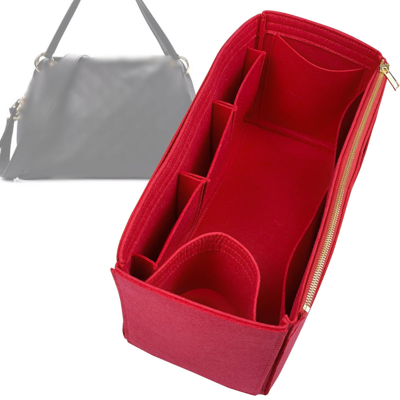Organizer for [Ponthieu MM (Medium), LV] Tote Purse Bag Insert Liner Shaper (Felt, Wide Open Pockets)