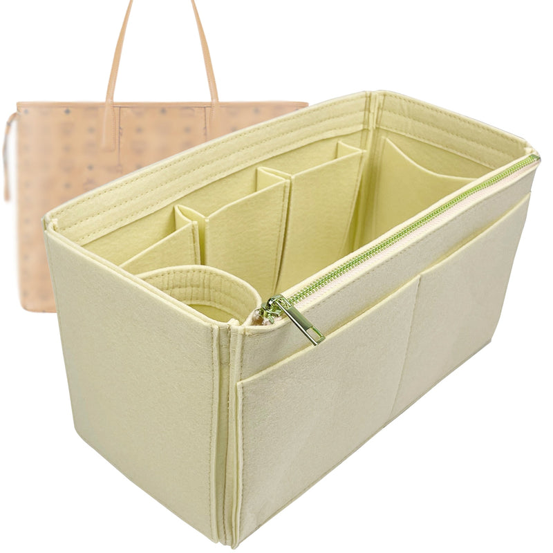 Organizer for [Reversible Liz Large, MCM] Tote Purse Bag Insert Liner Shaper (Felt, Wide Open Pockets)
