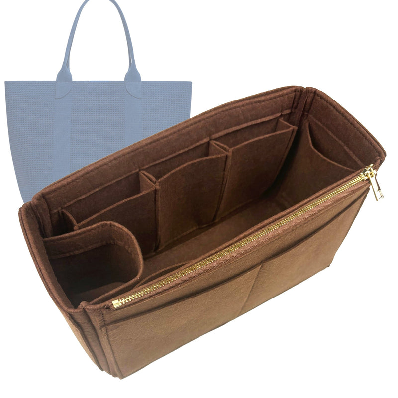 Organizer for [The Lightweight Mega Tote, Rothys] Tote Purse Bag Insert Liner Shaper (Felt, Wide Open Pockets)